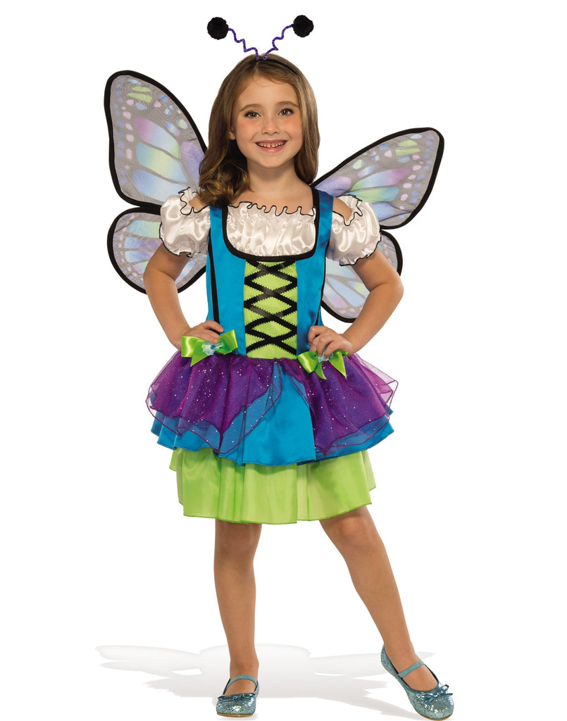 Glittery Blue Butterfly Girls Costume