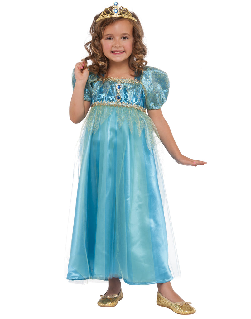 Blue Crystal Princess Girls Costume