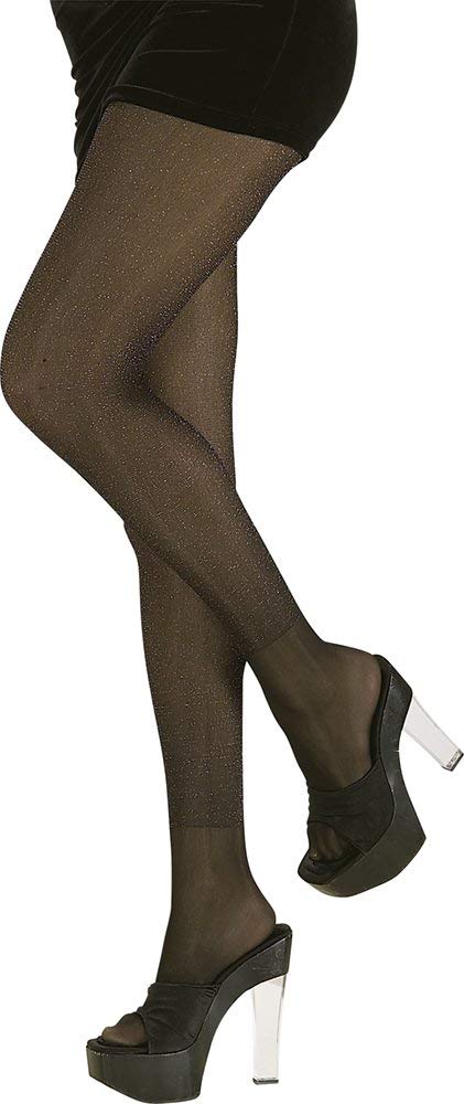 Black Glitter Nylon Adult Tights