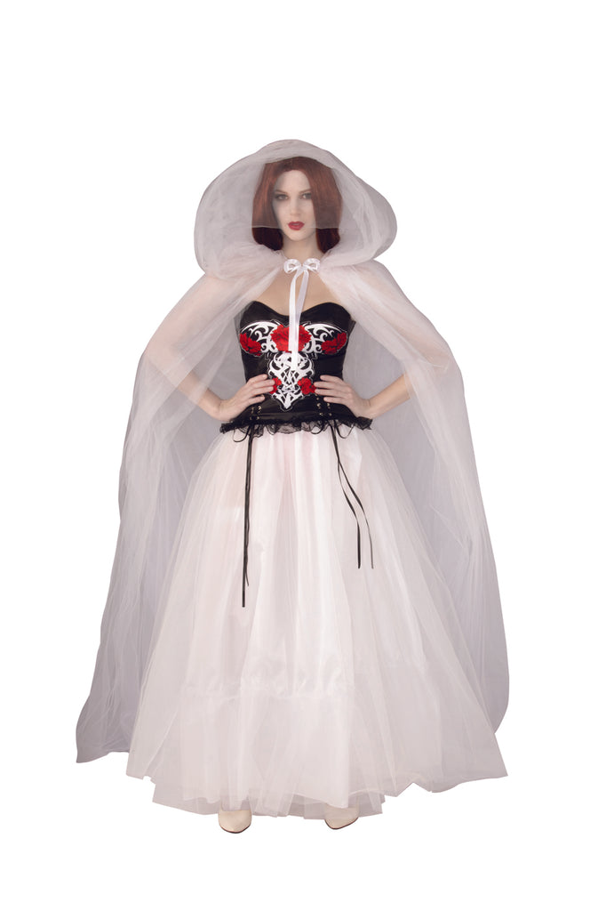 White Tulle Womens Adult Ghost Bride Skirt