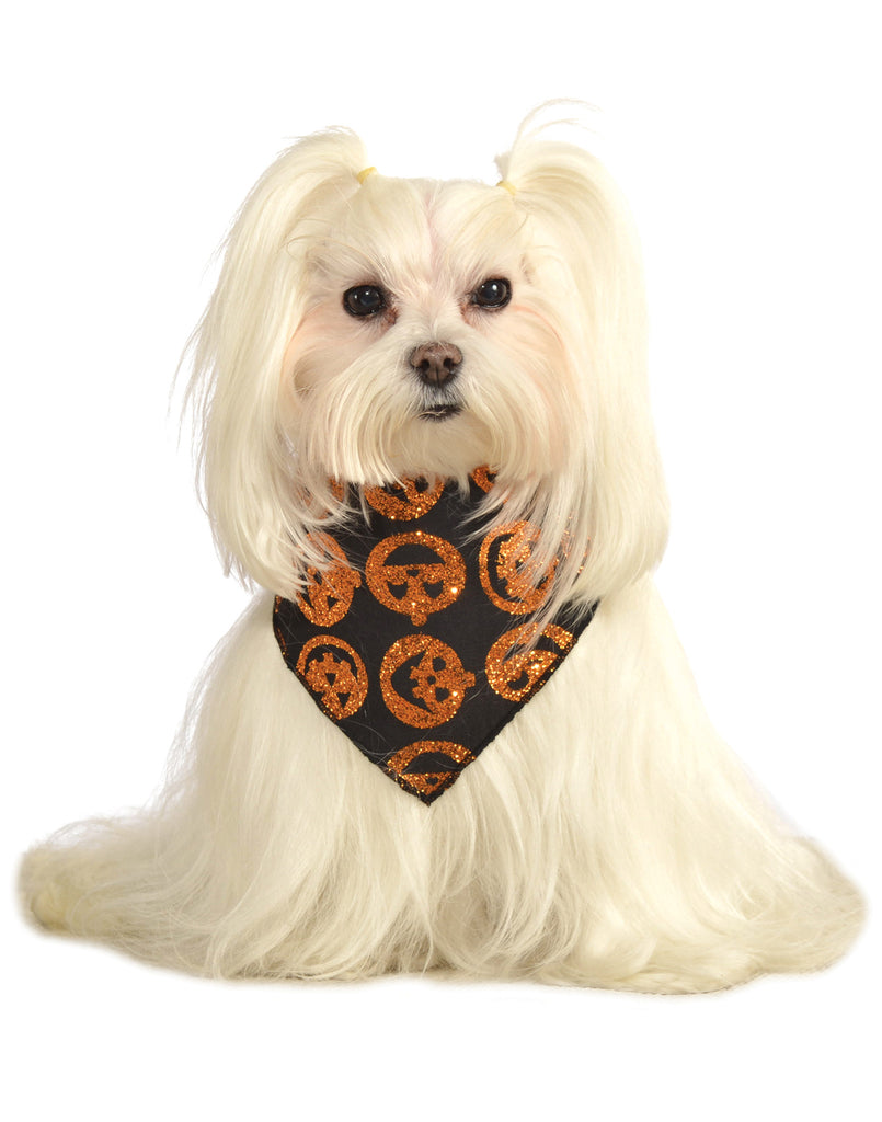 Glitter Pumpkin Pet Bandana Collar