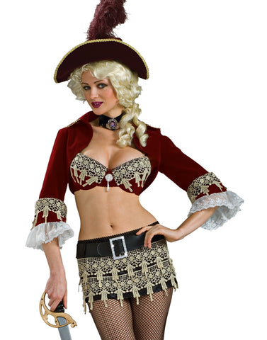 Pirate Womens Adult Black Costume Crop Top