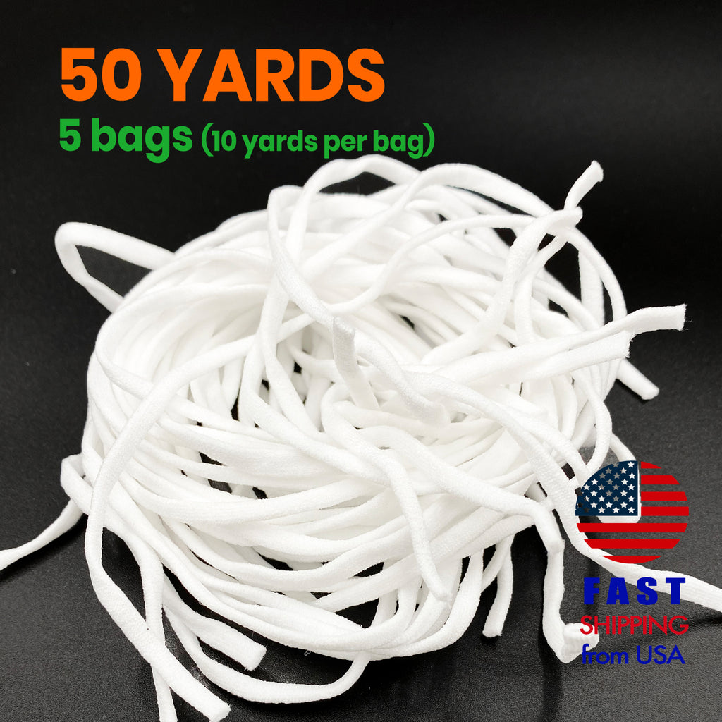 4MM Flat Soft Elastic Strings for Face Mask-50 Yard
