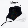 Black Cotton 3 Layer Mask with Valve + 2 Filters