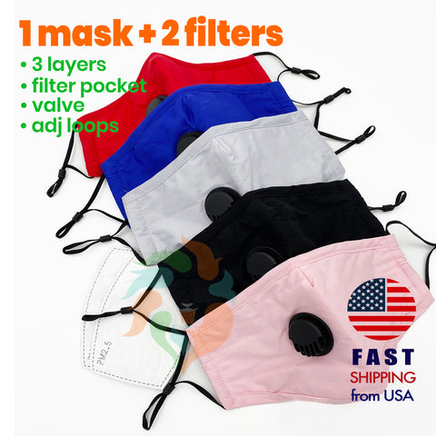 [10 PACK] LLAMA Kids Cotton Valve Filter Mask