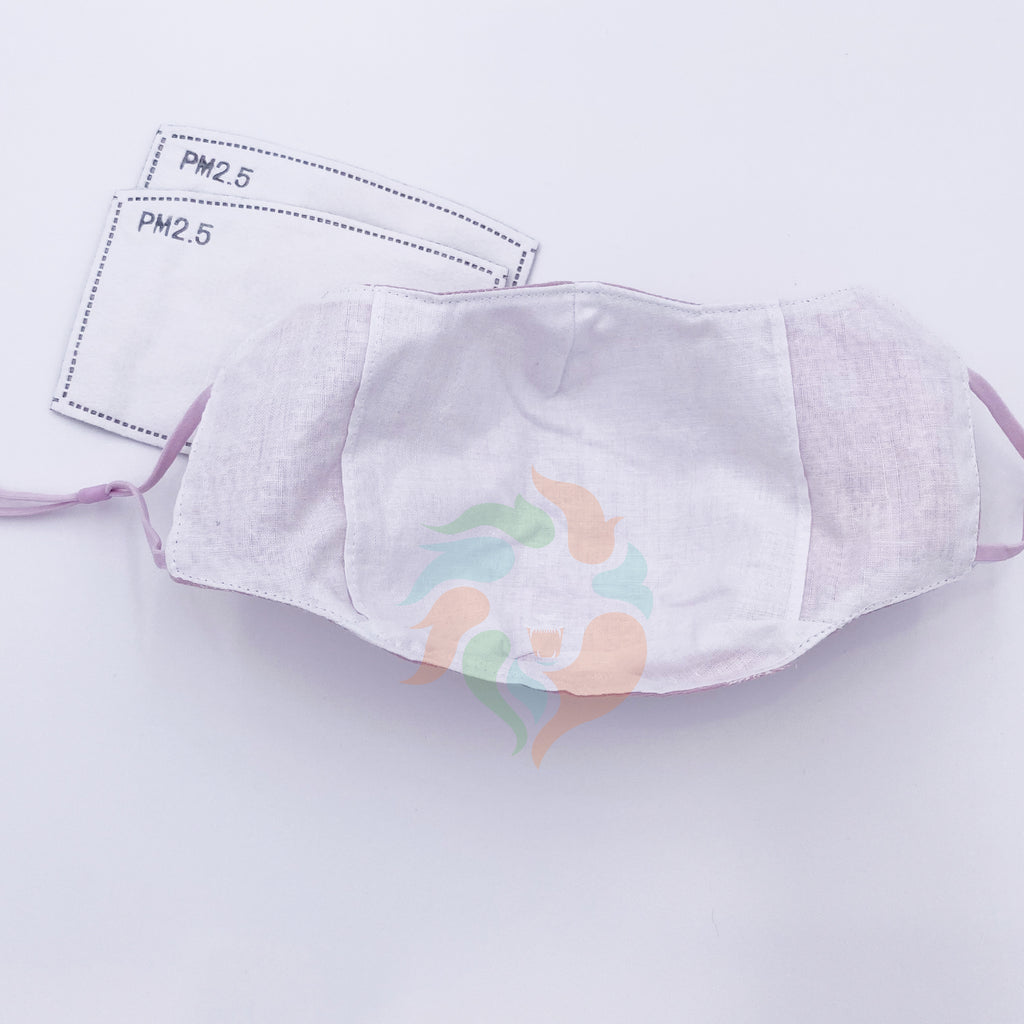 Tree Linen Cotton 3 Layer Mask PINK|PURPLE|BLUE|GRAY
