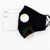 Black Cotton Face Mask with Valve + Filters