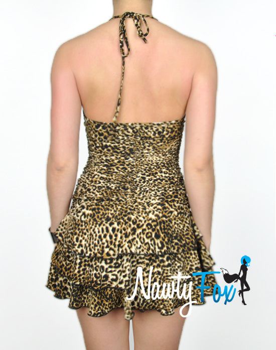 Leopard Halter Summer Dress