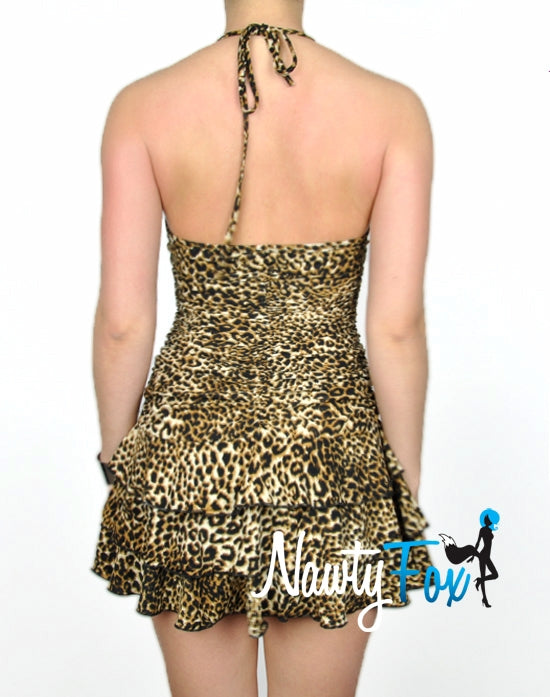 Leopard Halter Summer Dress