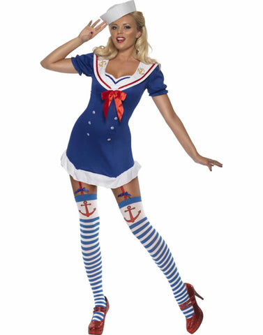 Pin-Up Girl Sailor Blue TuTu Dress Costume