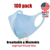 [100 PACK] Blue Face Mask 1-LAYER Fabric S/M
