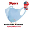 [50 PACK] Blue Face Mask 1-LAYER Fabric S/M