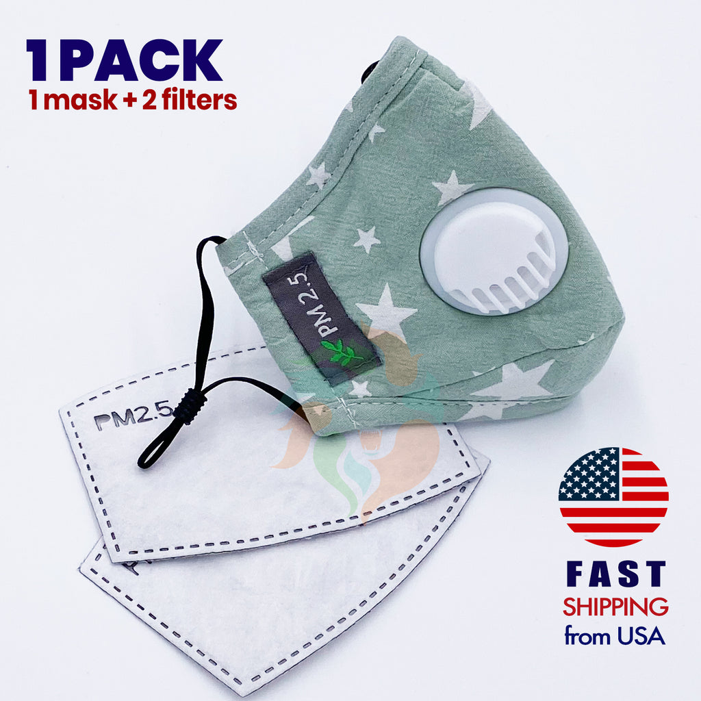 Stars Kids Cotton Valve Mask