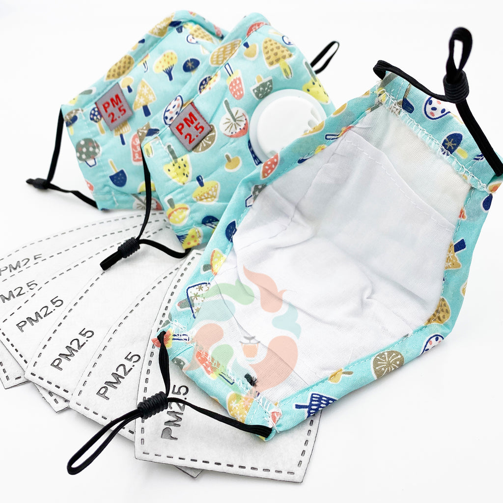 Kids Bunny Mushroom Print Cotton Mask