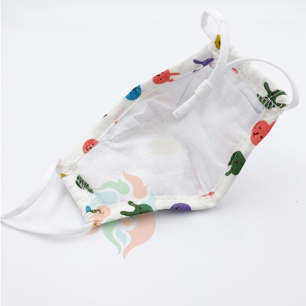 Kids Bunny Mushroom Print Cotton Mask