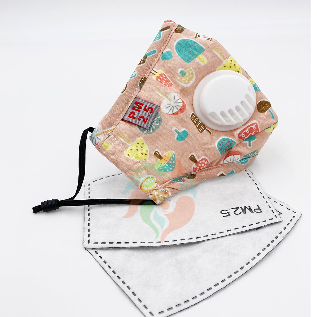 Peach Mushroom Kids Cotton Mask