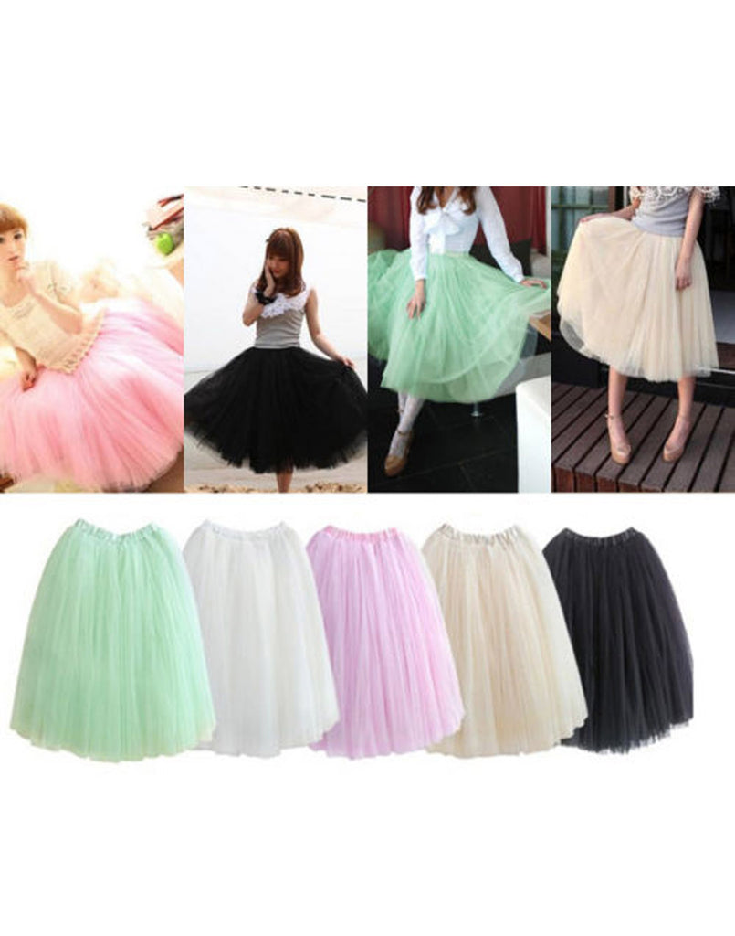 Long Tulle Petticoat Tutu Skirt