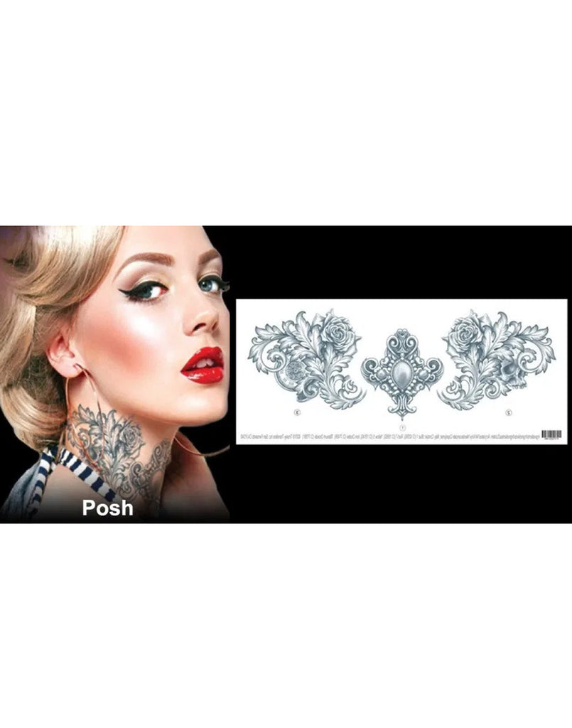 Posh Full Neck Temporary Tattoo