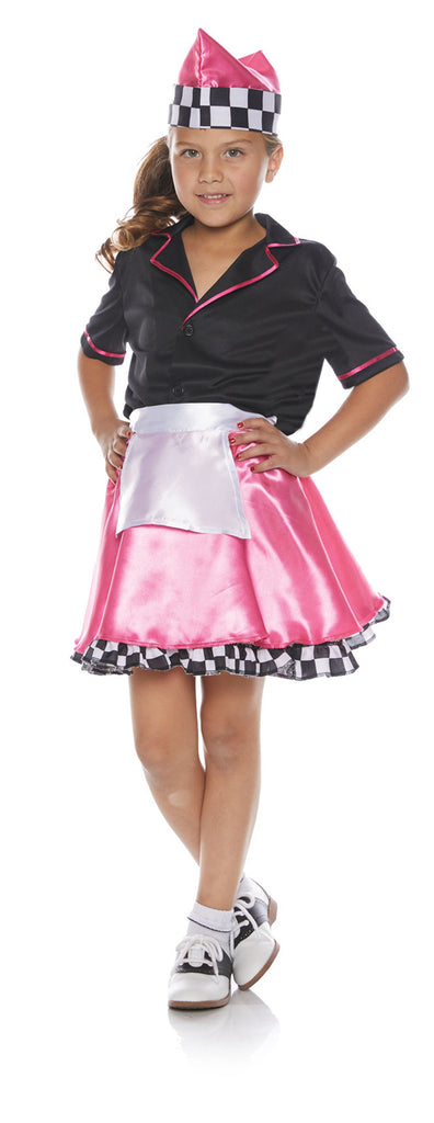 50S Car Hop Diner Girls Child Costume