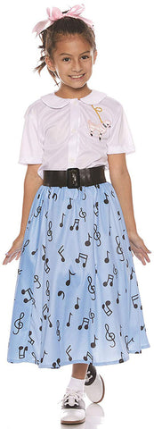 50S Car Hop Diner Girls Child Costume