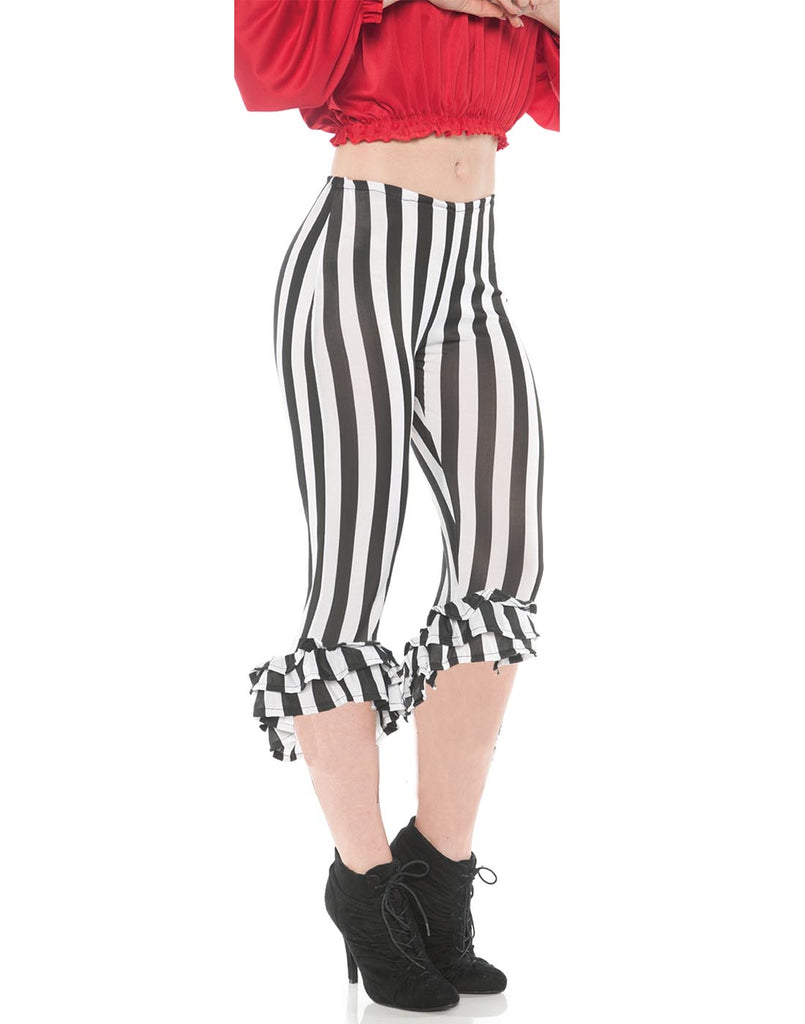 Ruffle Womens Adult Black White Leggings