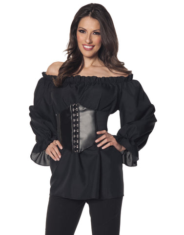 Tie Closure Womens Adult Pirate Costume Blouse