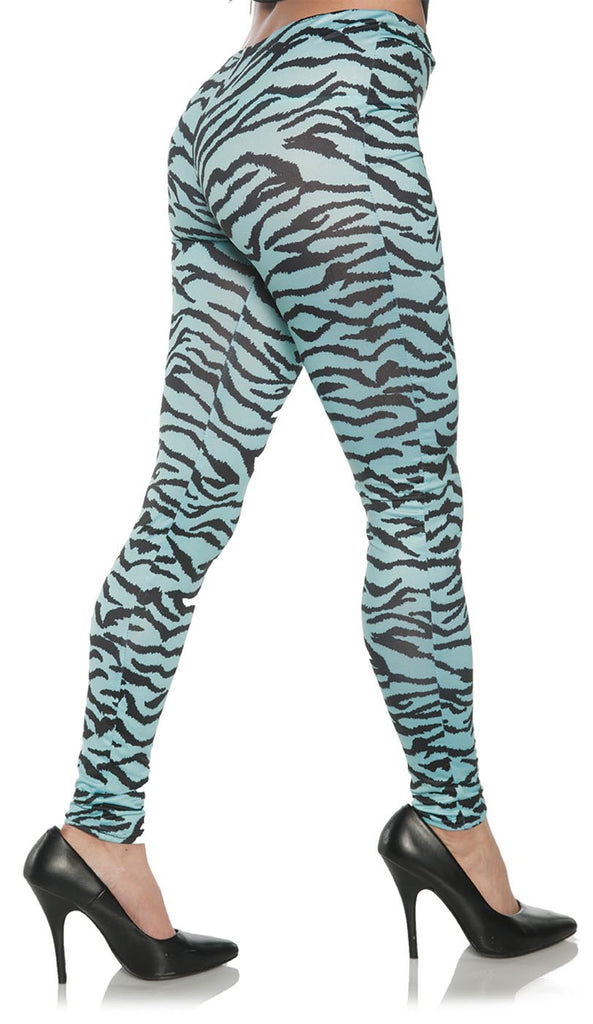 Blue Zebra Womens Adult Leggings