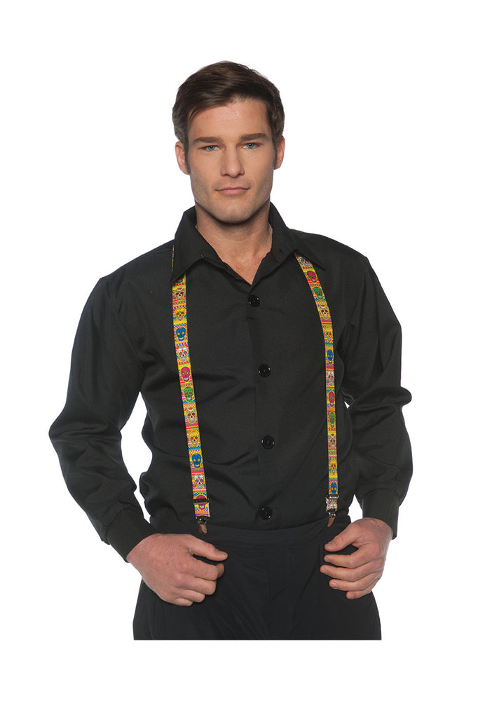 Dia De Los Muertos Adult Costume Suspenders