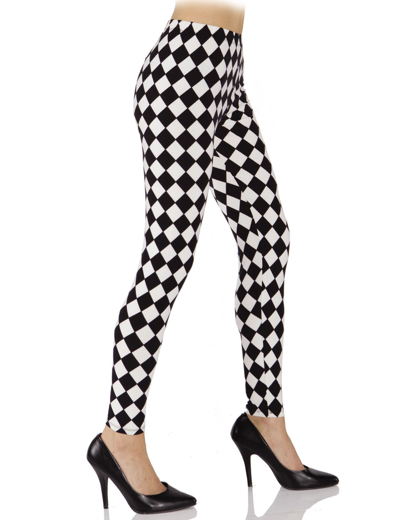 Harlequin Womens Adult Evil Jester Costume Tight Leggings