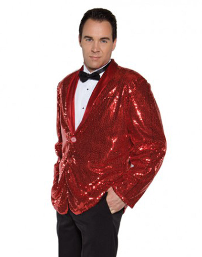 Jazz Disco Sequin Pimp Jacket -Red OS