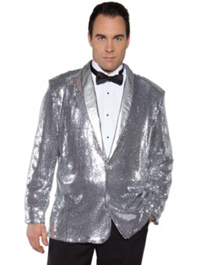 Jazz Disco Sequin Pimp Jacket -Silver OS