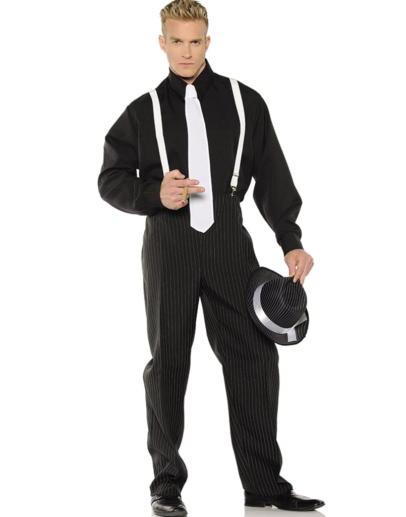 20's Pinstripe Gangster Mens Halloween Costume-XXL
