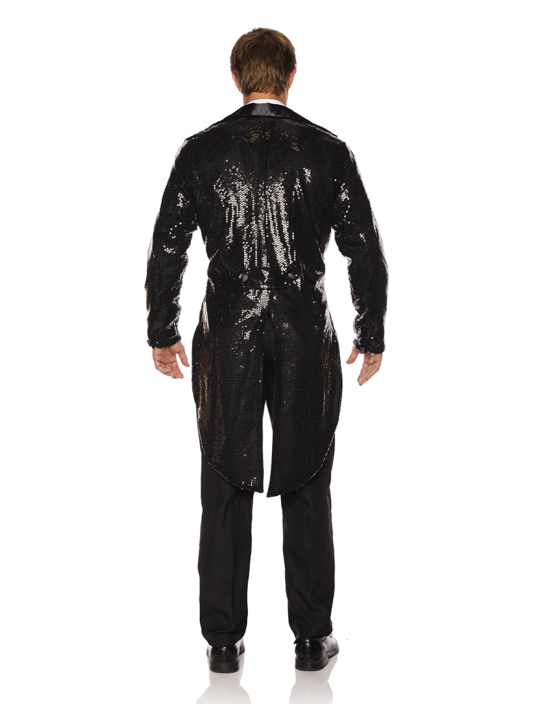Black Sequin Mens Adult Costume Tails