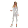 Platinum White Metallic Womens Jumpsuit