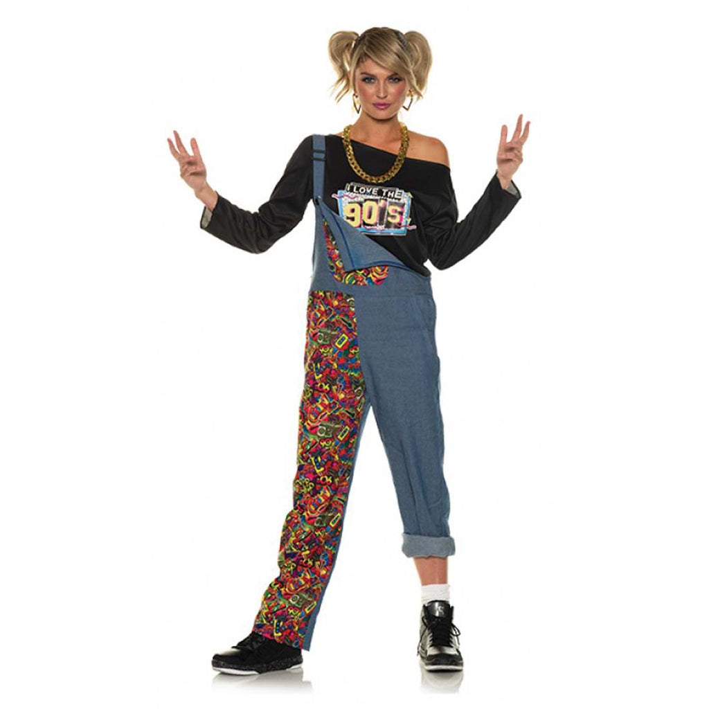 Word Up Womens 90s Hip Hop Costume Overalls