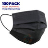 [100 PACK] BLACK 3ply Disposable Adult Mask
