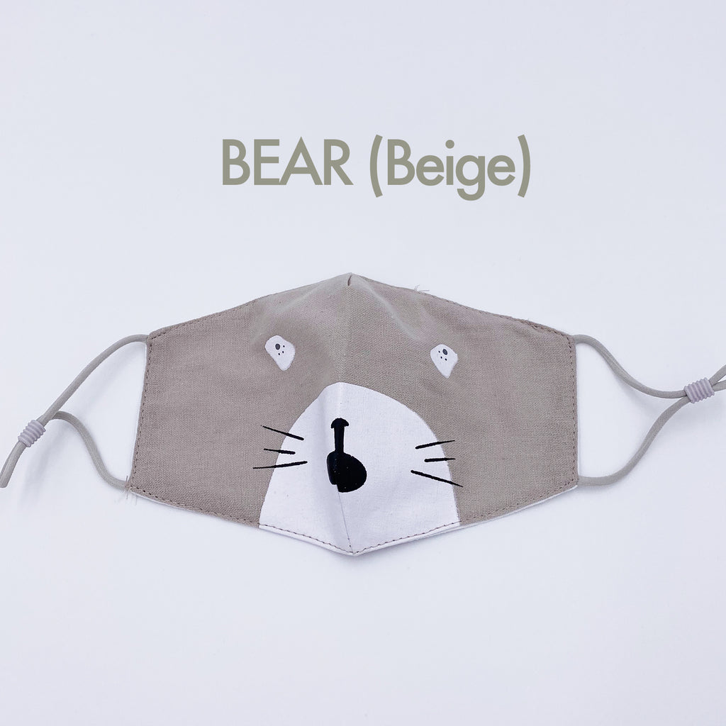 Kids Reusable Linen Cotton Mask-Animal Friends
