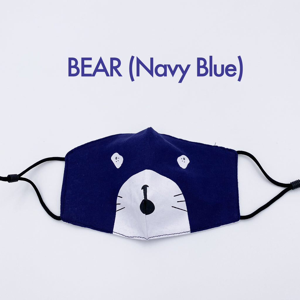 Kids Reusable Linen Cotton Mask-Animal Friends