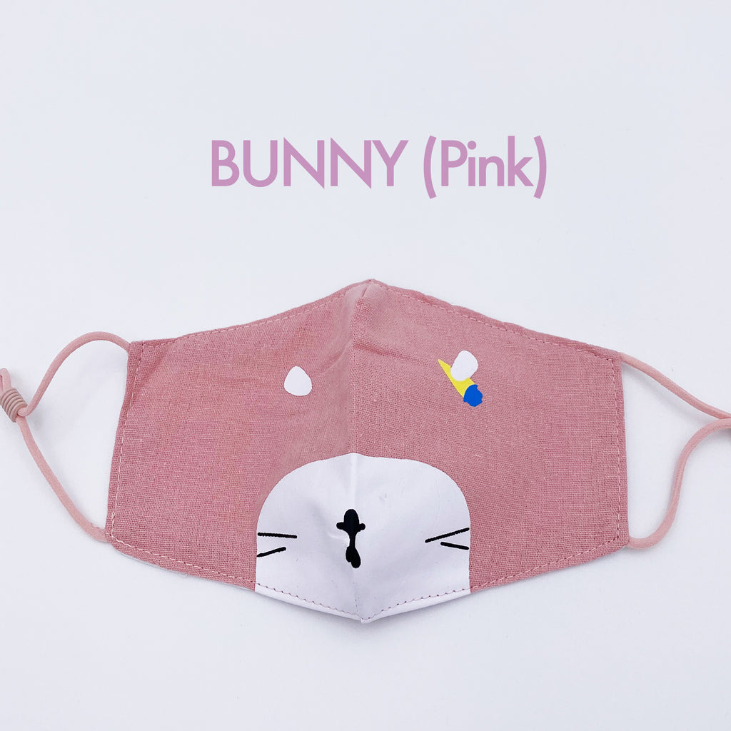 Kids Reusable Linen Cotton Mask-Animal Friends