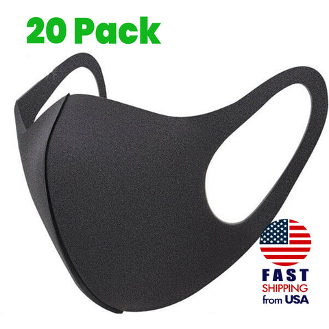 [50 PACK] Black Cotton Double Layer Mask