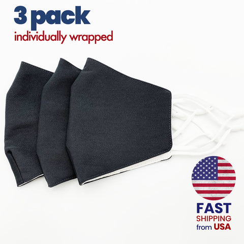 [5 PACK] Black Washable One Layer Fabric Mask