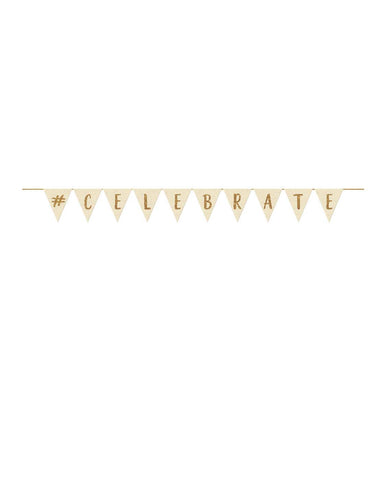 Gold Sparkle Pennant Party Banner