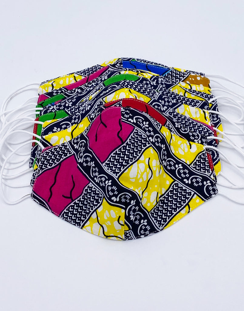 African Print Cotton Wax Cloth Face Mask-M004