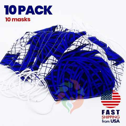 [10 BAG] African Print Cotton Wax Face Mask-M002