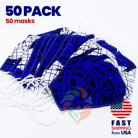 [50 BAG] African Print Cotton Wax Face Mask-M004