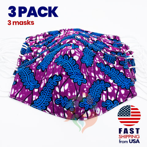 [10 BAG] African Print Cotton Wax Face Mask-F703