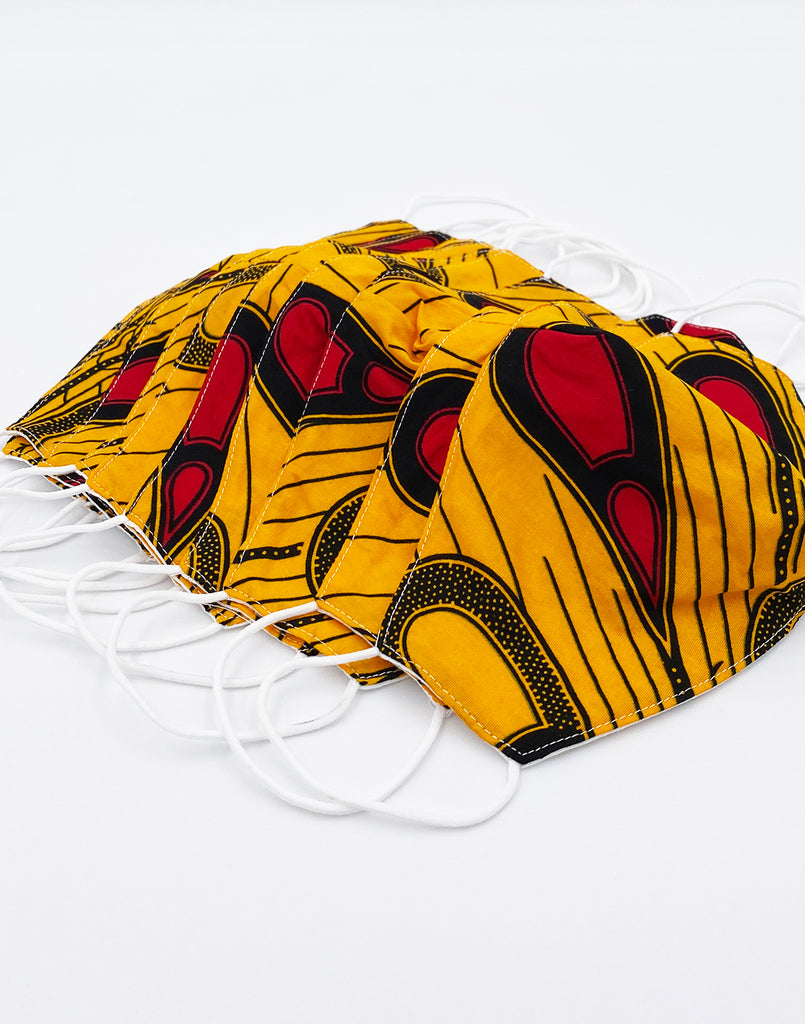 [10 BAG] African Print Cotton Wax Face Mask-F771
