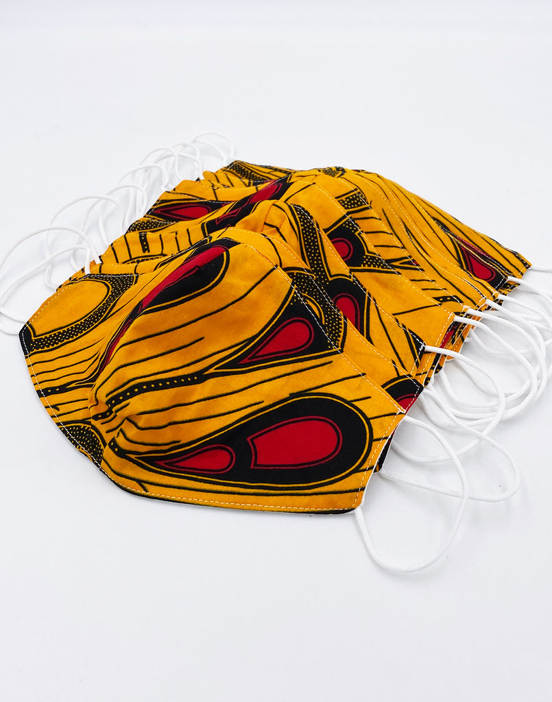 African Print Cotton Wax Cloth Face Mask-F771