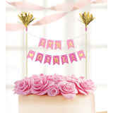 It's a Girls Baby Shower Cake Pink Pick Banner Set