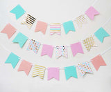 Pastel Color Theme Party Mini Pennant Banner